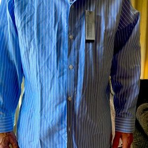 New with tags Galaxy blue white striped shirt